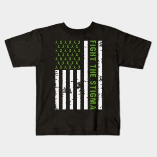 Fight The Stigma USA Flag Mental Health Kids T-Shirt